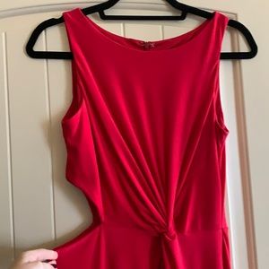 Betsy Adams red formal dress. Very flattering with cut out and slit in front.